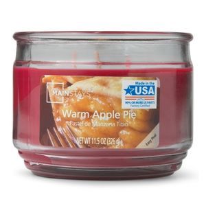 Mainstays Warm Apple Pie Scented 3-Wick Glass Jar Candle, 11.5 oz.